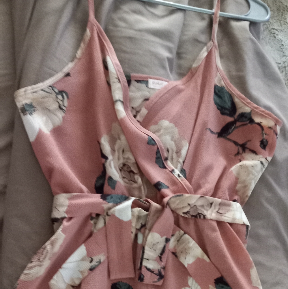 Pink with Flowers Romper